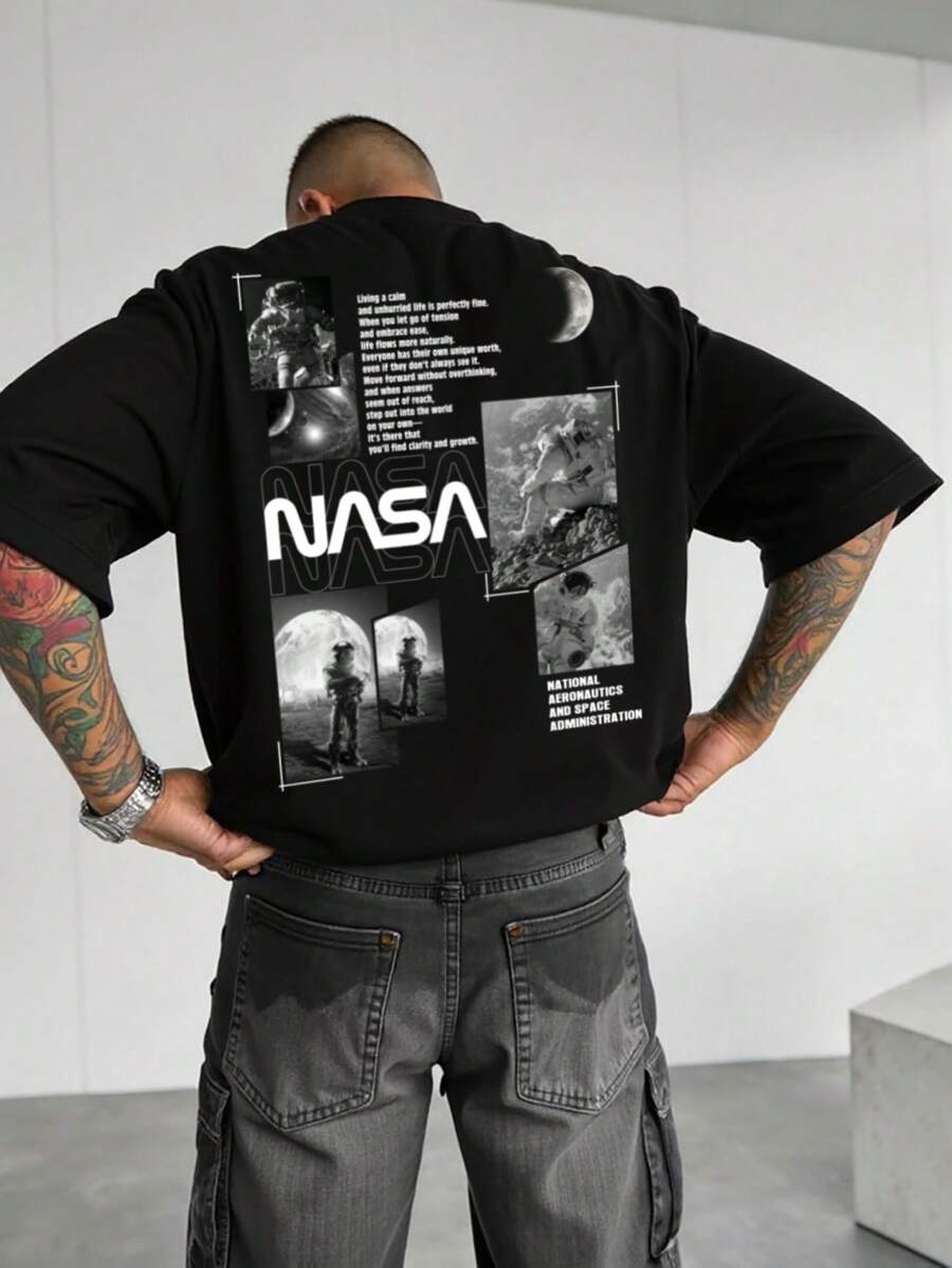 Manfinity Homme Men Loose Fit Short Sleeve T-Shirt, Casual And Fashionable For Everyday Wear