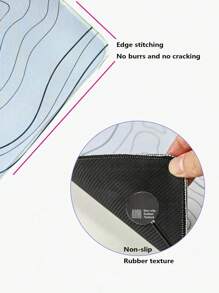 白色和黑色地形图鼠标垫桌垫 - 鼠标垫大号游戏鼠标垫笔记本电脑键盘垫缝合边缘防滑橡胶底座