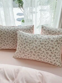 2 pièces Ensemble de taies d'oreiller à motif floral, respirant et lavable en machine, décoration pour la chambre d'étudiant pour garçons et filles (oreiller non inclus)