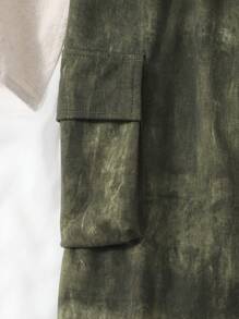 SHEIN 2025 Spring/Summer New Casual Comfortable Distressed Vintage Military Green Tween Girls' Pants, Suitable For Daily Wear, Outdoor Play, And Family Vacation