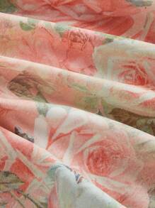 SHEIN MOD 女士粉色花卉印花连衣裙配大蝴蝶结 - 彩色 - 查看 4