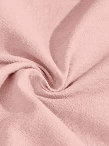 SHEIN Set de 2 piezas para adolescentes: Vestido de línea A con tirantes de cuerda trenzada de color rosa lujoso y entretejido, talla grande una chaqueta casual de manga mediada, ideal para vacaciones, elegante y con estilo vintage - Rosa - Ver 6