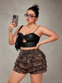 SHEIN ICON 大码街头风格低腰性感短裤