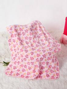 PETSIN 1pc Pink Paw Print Pattern Soft Warm Pet Blanket For Cats & Dogs - Multicolor - View 2