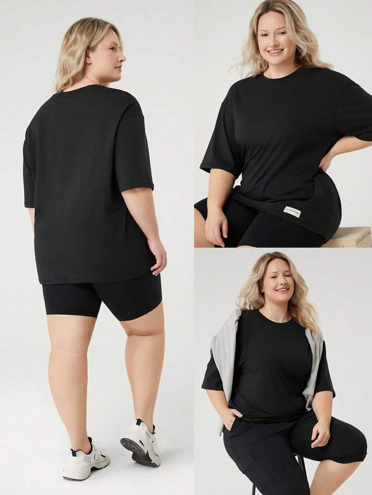 Camiseta Básica Diária Casual Unissex, Manga Curta, Gola Redonda, Oversized, em Algodão Pima Plus Size