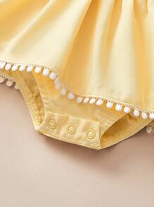 Bodys de verano para recién nacida con estampado floral amarillo y volantes - Amarillo - Ver 3