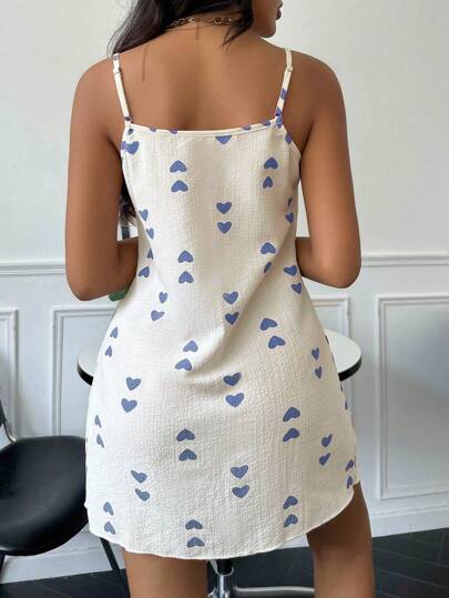 Heart Print Cami Pajama Nightdress view 2