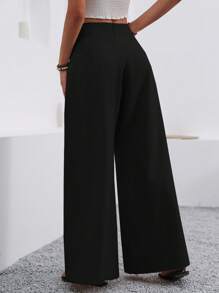 EMERY ROSE Pantalones anchos elegantes de unicolor, sueltos y con bolsillo