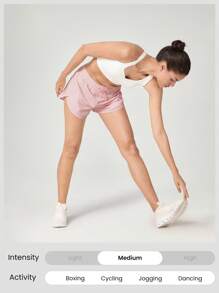 GLOWMODE 4.5 英寸 VitalSwift 轻质多层高腰短裤，内置内裤，可调节抽绳，日常休闲，夏季速干，吸湿排汗，防臭