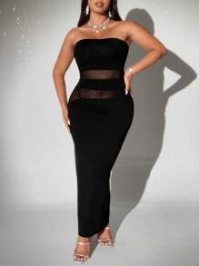 Viva Relle Vestido casual diario sin tirantes de talla grande y sencillo