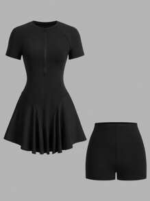 CourtClass Women's Casual Plain Color Sports Dress, Minimalist And Fashionable For Everyday Wear Athletic Dress