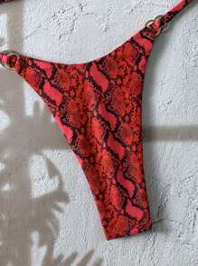 SHEIN Swim Springbreak Women Beachwear Summer Outfits For Women2025 Vacation Beach Leopard Print Bikini Set Leopard Bikinibikini Sets - Red - View 6