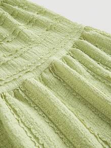 SHEIN MOD Ensemble 2 pièces pour femme, comprenant un débardeur vert élégant à volants et une jupe, tenue de vacances, tenue d'été pour femme, tenue de style occidental, tenue de campagne, ensemble deux pièces pour les vacances - Vert - Voir 6