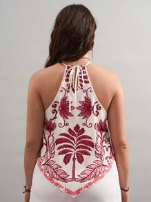 SHEIN VCAY Plus Size Summer Tropical Print Halter Top Funny Shirts Cute Summer Tops Summer Vacation Outfits Woman Spring Western Birthday Outfits For Women Boho Women Clothing Rave Old Money Going Out Outfits Teacher Outfits For Women Brunch Outfits For Women Fairycore Beach Vacation Beach Vacation Elegant Business Casual Woman Fairycore Cute Country Office Outfits For Women Work Graduation Wedding Guest Tropical