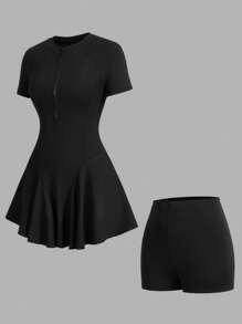 CourtClass Women's Casual Plain Color Sports Dress, Minimalist And Fashionable For Everyday Wear Athletic Dress