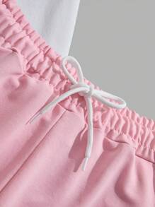 RueChic Bộ áo thun cottonline in hình gấu và chữ cho nam - Hồng - Xem 7