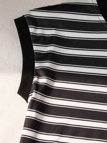 2pcs Young Boys' Black & White Striped Vest + Light Green Pants + Matching Crossbody Bag Set, Versatile, Comfortable, Suitable For Daily Wear, Outdoor Activities, Travel, School, Spring/Summer