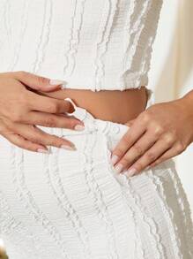 Loomaby Set de 2 piezas de atuendo de embarazo, para fiesta de baby shower - Blanco - Ver 3