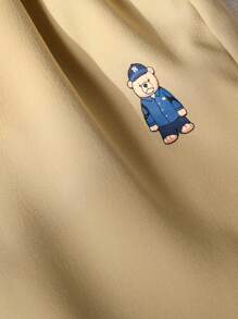 2 pezzi/set camicia polo a maniche corte stampata + pantaloncini kaki stampati per ragazzi, set versatile e confortevole adatto per uso quotidiano, all'aperto, viaggi, scuola, primavera/estate - Blu Navy - Visualizzare 7