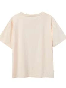 SHEIN LUNE Damska koszulka z krótkim rękawem z nadrukiem Christian Bible Scripture Jesus, Casual Knit, wiosenny top