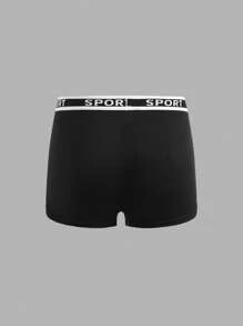 3pcs/Pack Teen Boy/Teen Boys Casual Elastic Waist Clown Face Print Boxer Briefs - Black - View 10