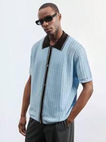 Maija Chaqueta deportiva de manga corta con bloques de color para hombre, para primavera y verano - Azul - Ver 4