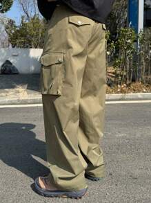 DAZY Solid Color Military Green Cargo Pants For Men, Spring/Summer, Outdoor - Army Green - View 2
