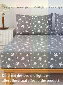 2/3 pièces Ensemble de draps-housses souples - L'ensemble de draps-housses comprend 1/2 taies d'oreiller et 1 protège-matelas (30 cm/12 pouces de profondeur) - Housse de matelas ou surmatelas moderne, convient à tous les formats de lit, y compris simple, double, queen et king. - Gris - Voir 5