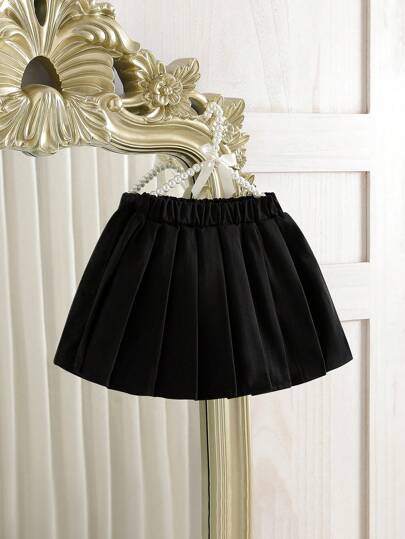 Elladie kids Pleated Midi Skirt, Casual & Comfortable, Spring/Autumn, Baby Girls