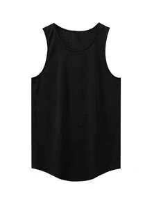 Manfinity Sport Corelite Men's Solid Color Sports Tank Top And Shorts Set, Minimalist Style - Black - View 4