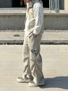 DAZY Men's Outdoor Street-Style Utility Top Set, Grey, Spring/Summer - Grey - View 4