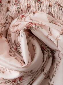 Flirla Plus Size Romantic Square Neck Waist Cinched A-Line Dress - Multicolor - View 3