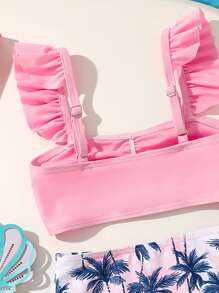 Young Girl Vacation Beach Swimwear 2 Pieces Set - Multicolor - View 3