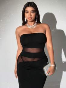 Viva Relle Vestido casual diario sin tirantes de talla grande y sencillo