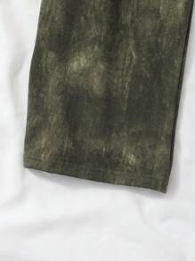 SHEIN 2025 Spring/Summer New Casual Comfortable Distressed Vintage Military Green Tween Girls' Pants, Suitable For Daily Wear, Outdoor Play, And Family Vacation