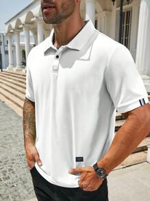 Manfinity Homme Men's Simple Fashion Polo Shirt, Suitable For Summer - White - View 3