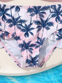 Young Girl Vacation Beach Swimwear 2 Pieces Set - Multicolor - View 5