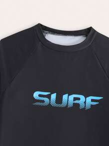 Tween Boy New Fashion Patterned Swim Trunks Set