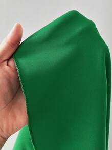 Maweii Đầm trễ vai thanh lịch màu trơn cho kỳ nghỉ cỡ lớn dành cho nữ - màu xanh lá - Xem 7