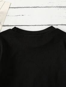 Men's Black Background Glow-In-The-Dark Starry Small Crew Neck Short Sleeve T-Shirt - Black - View 3