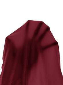 SHEIN EZwear Plus Size Women Ruffle Solid Color Fitted Tube Top - Burgundy - View 7