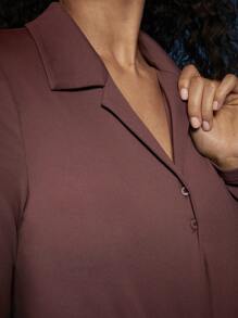 COSMINA 2pcs Women's Elegant Everyday Commuting Brown Outfit, Spring Outfit, Easter, Vacation, Beach ,Spring/Summer - Brown - View 7