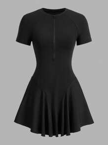 CourtClass Women's Casual Plain Color Sports Dress, Minimalist And Fashionable For Everyday Wear Athletic Dress