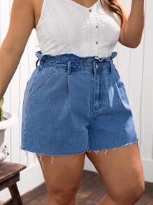 EMERY ROSE Shorts vaqueros informales de talle alto para tallas grandes - Lavado ligero - Ver 5