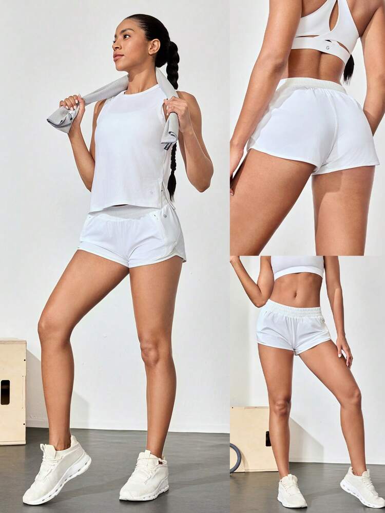 2.5" Stay Cool Quick-Dry Lightweight Zipper Pockets Reflective Strips Low Waist Active Running Shorts With Built-In Deodorant Underwear Jogging Training Gym Workout Wear