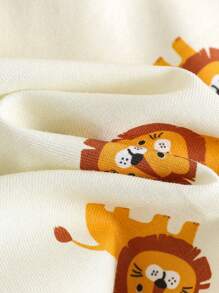 Cozy Pixies 2pcs/Set Baby Boy Cartoon Bear Pattern Lapel Short Sleeve Button-Up Shirt And Bib Shorts Outfit - Khaki - View 8