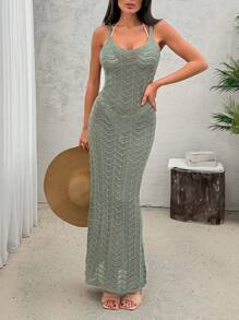 SHEIN Vestido de playa tipo cubre suéter de mujer de largo maxi