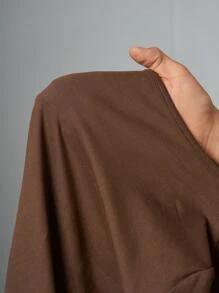 Slaydiva Hàng mới về Thu Đông/Quần áo Thu cho Nữ/Halloween/Quần áo Thu/Đông cho Nữ Bộ hai mảnh áo thun ngắn tay cổ tròn màu trơn dáng ôm và quần ống đứng cạp chun, thích hợp cho mùa xuân hè, màu nâu, phù hợp cho các lễ hội âm nhạc, lễ Phục Sinh, lễ Thánh Patrick. - Cà phê nâu - Xem 8