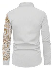 Manfinity AFTRDRK Men's Long Sleeve Casual Shirt, Suitable For Summer, Fall - White - View 2