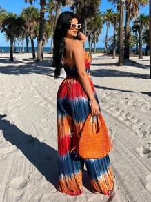 SHEIN SXY Damen minimalistischer Mode Lässig Alltags Jumpsuit - Verschiedenfarbig - Übersicht 2